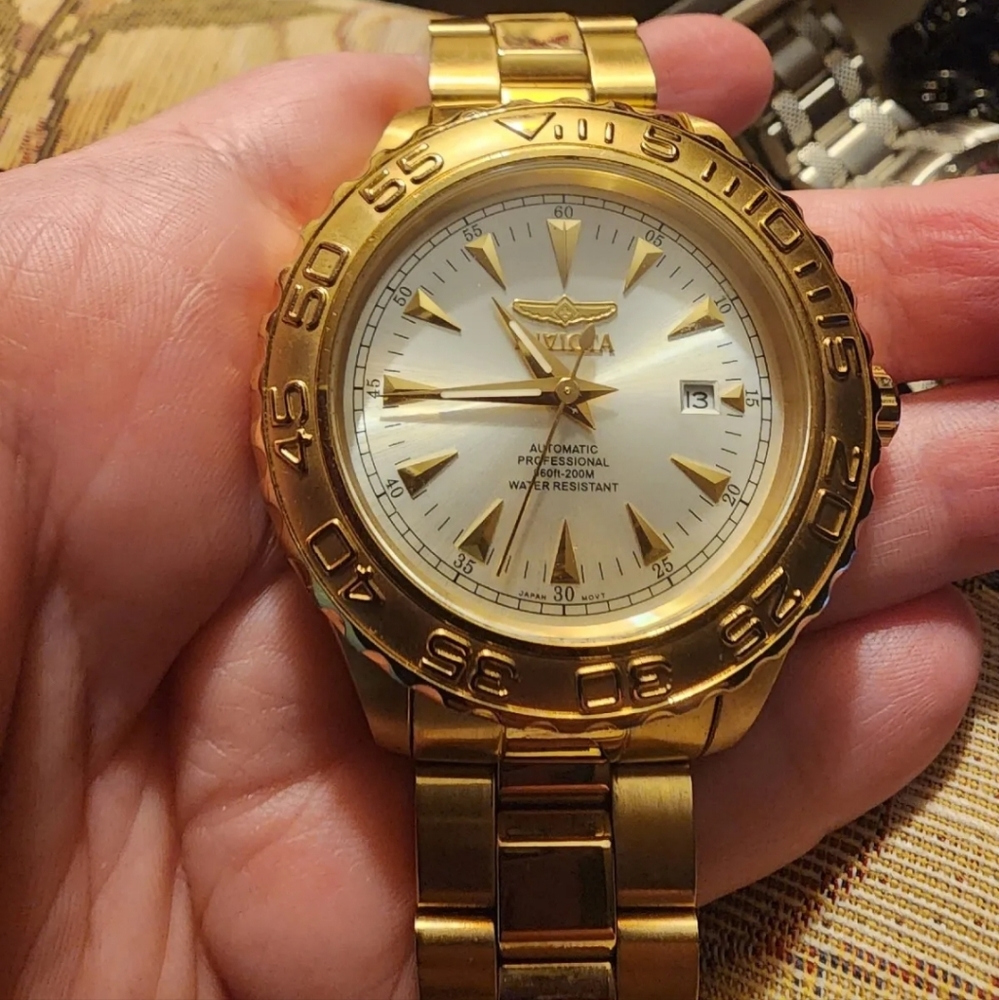 Invicta Men's 2306 "Pro-Diver Collection" 23k Gold-Plated Dive Watch